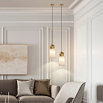 Подвесной светильник светодиодный с цилиндрическим плафоном Stone Helios варинант исполнения - 5 | Loft Concept в Костроме