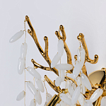 Бра золотого цвета с ветвями и белыми овальными стеклянными подвесками Droplet Chandelier варинант исполнения - 4 | Loft Concept в Костроме