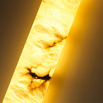 Подвесной светильник цилиндрической формы с плафоном из алебастра и металлическими торцами Темная Латунь 60 см Cryptocrystalline Stone варинант исполнения - 4 | Loft Concept в Костроме