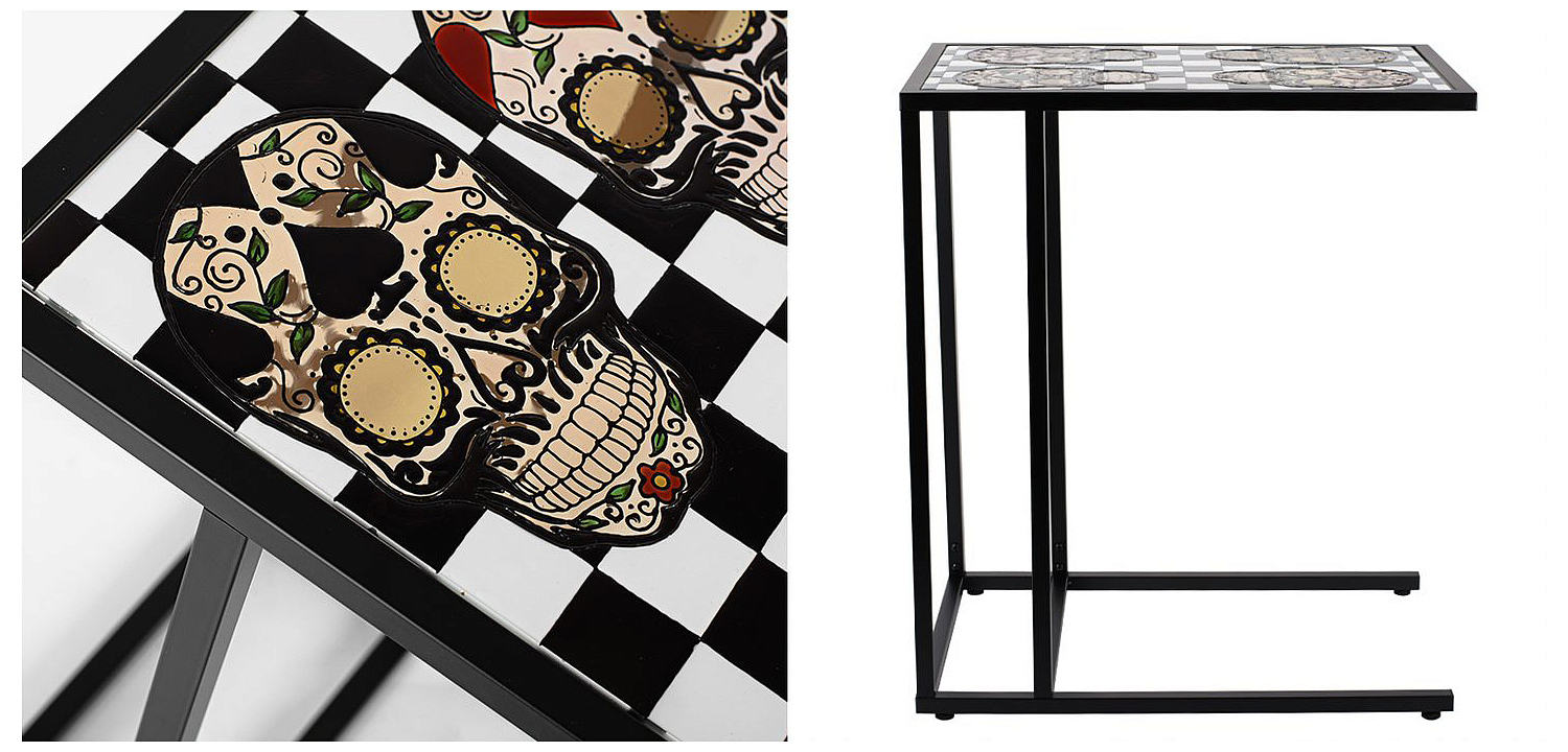 Приставной стол Skull on Chessboard Приставной стол Skull on Chessboard - Loft-Concept в Костроме
