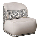 Кресло без подлокотников бежевое с принтом Macrocosm варинант исполнения - 1 | Loft Concept в Костроме