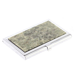 Визитница карманная металлическая с накладкой из натурального камня Апатит Stone Business Card Holders варинант исполнения - 2 | Loft Concept в Костроме