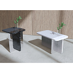 Slice журнальный столик из мрамора и массива дуба варинант исполнения - 2 | Loft Concept в Костроме