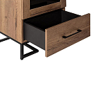 Шкаф-витрина в стиле лофт с чёрной стеклянной дверью Urban Style Space 2 варинант исполнения - 3 | Loft Concept в Костроме