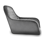 Барный стул со спинкой и подлокотниками на 4-х металлических ножках Douglas Rhombus Серый Велюр варинант исполнения - 2 | Loft Concept в Костроме