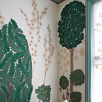 Обои ручная роспись Mughal Trees Original colourway on linen варинант исполнения - 2 | Loft Concept в Костроме