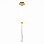 Подвесной светильник с плафоном в форме капли на золотистом каркасе Raindrop варинант исполнения - 1 | Loft Concept в Костроме