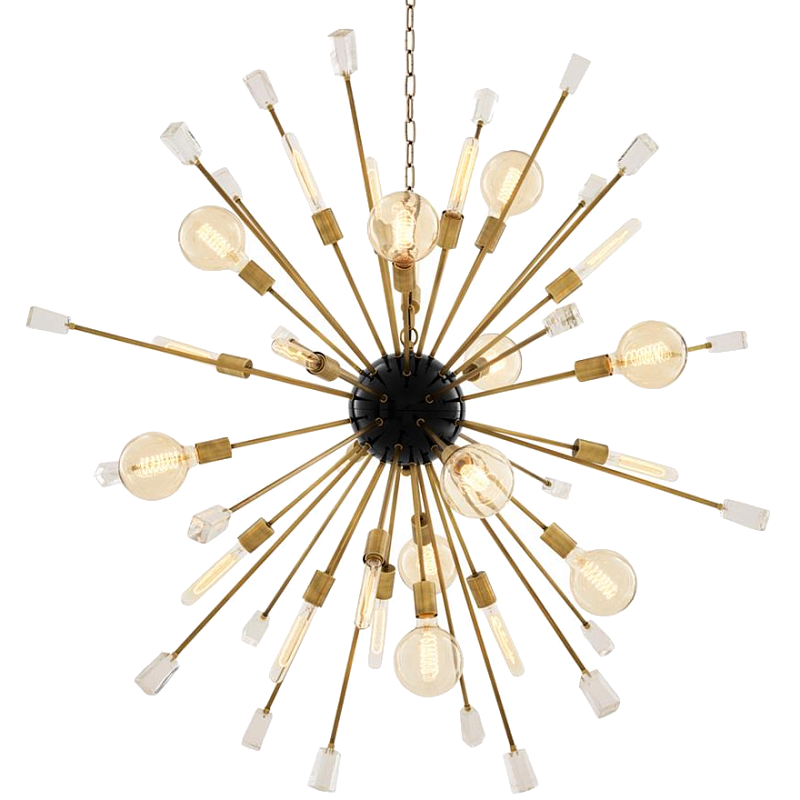 Люстра Chandelier Tivoli L Brass Латунь Черный Прозрачный (Transparent) Люстра Chandelier Tivoli L Brass Латунь Черный Прозрачный (Transparent) в Костроме | Loft Concept