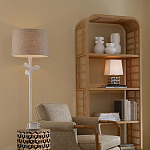 Торшер с белым каркасом и тканевыми абажуром Natural Stems варинант исполнения - 5 | Loft Concept в Костроме