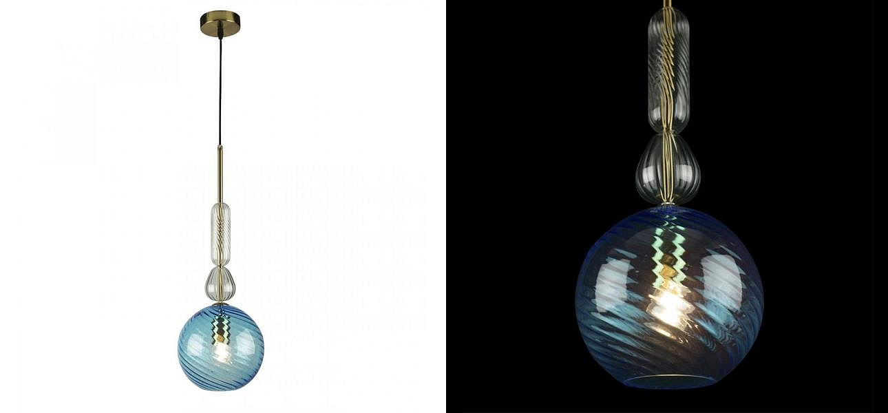 Светильник Flauti Blue Ball D20 см Светильник Flauti Blue Ball D20 см - Loft-Concept в Костроме