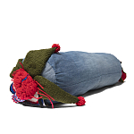 Подушка из джинсовой одежды и вязания Heart&Brain варинант исполнения - 2 | Loft Concept в Костроме