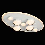 Потолочный светильник овальной формы белого цвета с 7-ю лампами Lunar Pebbles варинант исполнения - 3 | Loft Concept в Костроме