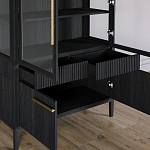 Витрина Primo со стеклянными фасадами и буфетом шпон Черный дуб варинант исполнения - 6 | Loft Concept в Костроме