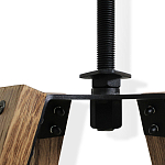 Барный стул со спинкой и металлической подставкой на 4-х деревянных ножках Бежевый Велюр Vendramin Chair варинант исполнения - 5 | Loft Concept в Костроме