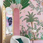 Обои ручная роспись Amazonia Florence Pink dyed silk варинант исполнения - 5 | Loft Concept в Костроме