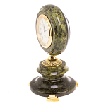 Часы настольные бронзовые из натуральных камней Мрамор и Змеевик Stone Clock варинант исполнения - 14 | Loft Concept в Костроме