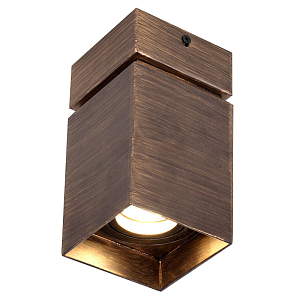 Накладной спот коричневого цвета с патиной Locky 2