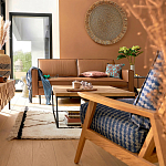 Кресло с каркасом из массива дуба Deniaud Oak Blue Print  Armchair варинант исполнения - 5 | Loft Concept в Костроме