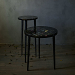 Круглый журнальный столик со столешницей из эпоксидной смолы Epoxy Resin Flowers Coffee Table варинант исполнения - 5 | Loft Concept в Костроме