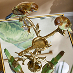 Подсвечник с двумя попугаями из фарфора на бронзовой ветке Eden Garden варинант исполнения - 5 | Loft Concept в Костроме