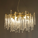 Люстра на подвесе с каркасом из металла и прозрачными подвесками из стекла Droplet Chandelier варинант исполнения - 1 | Loft Concept в Костроме