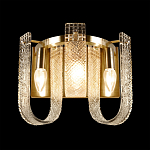 Бра с металлическим основанием золотого цвета и хрустальными подвесками Textured Glass варинант исполнения - 3 | Loft Concept в Костроме