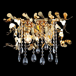 Бра с металлическими лепестками и хрустальными подвесками Leaf Cascade варинант исполнения - 1 | Loft Concept в Костроме