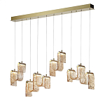 Подвесной светильник линейный с плафонами волнистой формы из фактурного стекла Big Wave варинант исполнения - 8 | Loft Concept в Костроме