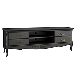 ТВ-тумба черная из массива бука с 4-мя ящиками и 2-мя полками Black Provence варинант исполнения - 1 | Loft Concept в Костроме