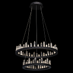 Люстра с двумя кольцами черного цвета с хрустальными элементами QUARTZ CRYSTAL варинант исполнения - 3 | Loft Concept в Костроме