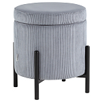 Серо-голубой пуф на черных ножках SANJAY варинант исполнения - 1 | Loft Concept в Костроме