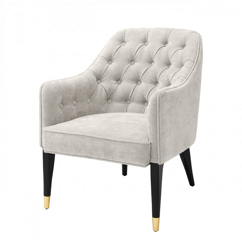 Кресло Eichholtz Chair Cyrus Sand Молочный Черный в Костроме | Loft Concept 