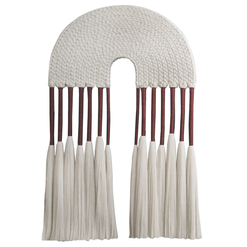 Настенное украшение из хлопковых нитей Volcan Wall Hanging Белый Вишневый в Костроме | Loft Concept 