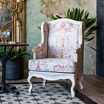 Кресло из массива бука серое с растительным орнаментом Raffael Floral Grey Armchair варинант исполнения - 9 | Loft Concept в Костроме