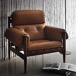 Кресло с деревянным каркасом и обивкой из натуральной кожи Medieval Furniture варинант исполнения - 1 | Loft Concept в Костроме