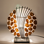 Настольная лампа из перламутра и дерева на подставке Indonesian Shell варинант исполнения - 4 | Loft Concept в Костроме