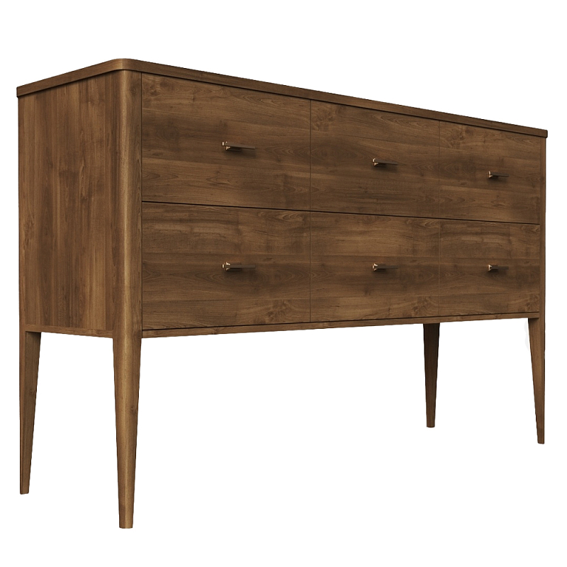 Консоль 6 ящиков из массива бука Tasteful Furniture Серый Коричневый Консоль 6 ящиков из массива бука Tasteful Furniture Серый Коричневый в Костроме | Loft Concept