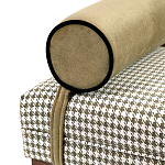 Банкетка Banquette PIED DE POULE с принтом гусиная лапка и бежевыми подлокотниками  варинант исполнения - 1 | Loft Concept в Костроме