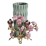 Ваза с птицами и цветами из фарфора с бронзовыми элементами Garden of Eden варинант исполнения - 1 | Loft Concept в Костроме