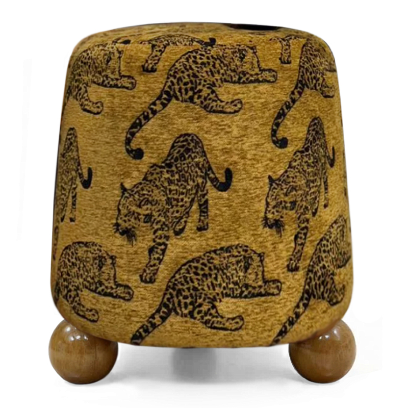 Пуф Wakonda с Круглыми ножками Коричневый орнамет Коричневый в Костроме | Loft Concept 