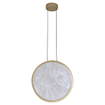 Светодиодный подвесной светильник круглой формы с металлической рамой золотого цвета Marble Glow 47 варинант исполнения - 2 | Loft Concept в Костроме