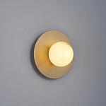 Бра круглое с плафоном из натурального камня на латунном основании Cryptocrystalline Stone варинант исполнения - 7 | Loft Concept в Костроме