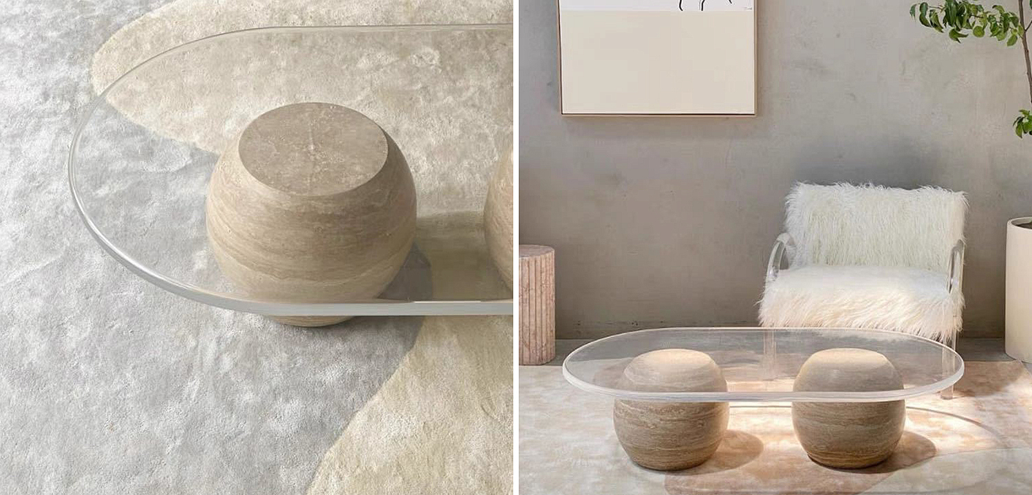 Кофейный стол Euan Travertine Coffee Table Кофейный стол Euan Travertine Coffee Table - Loft-Concept в Костроме