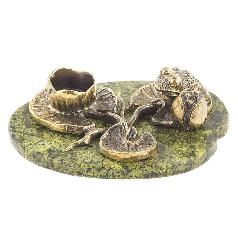 Подсвечник из бронзы и натурального камня змеевик Stone Candlestick Змеевик Бронза Подсвечник из бронзы и натурального камня змеевик Stone Candlestick Змеевик Бронза в Костроме | Loft Concept