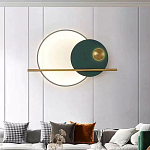 Бра светодиодное круглое в оттенках бронзового и зеленого цвета Kosmikos варинант исполнения - 1 | Loft Concept в Костроме