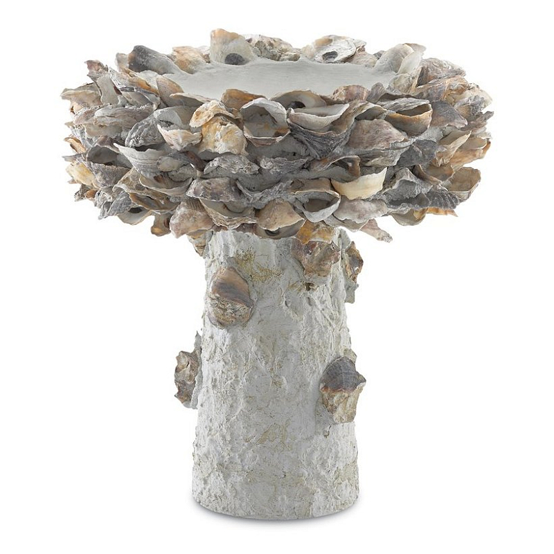 Статуэтка Oyster Shell Small Bird Bath Серый Статуэтка Oyster Shell Small Bird Bath Серый в Костроме | Loft Concept