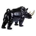Статуэтка черный носорог с золотыми рогами Golden Horned Black Rhino варинант исполнения - 3 | Loft Concept в Костроме