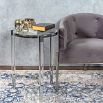 Приставной столик со стеклянной столешницей Deimos варинант исполнения - 6 | Loft Concept в Костроме