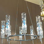 Люстра подвесная круглая с 8-ю цилиндрическими плафонами из стекла LIAISON варинант исполнения - 2 | Loft Concept в Костроме