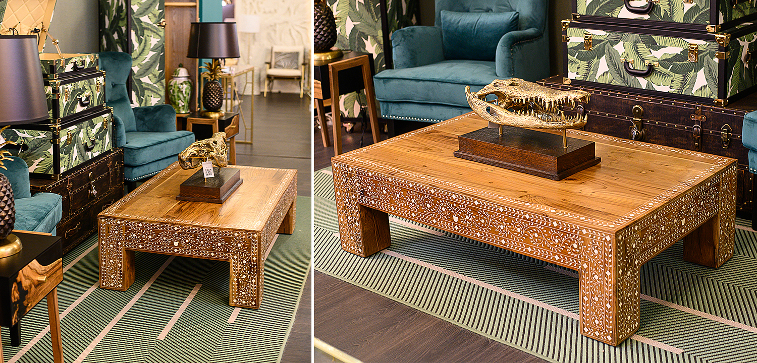 Кофейный стол Wooden Bone Inlay Coffee Table Кофейный стол Wooden Bone Inlay Coffee Table - Loft-Concept в Костроме